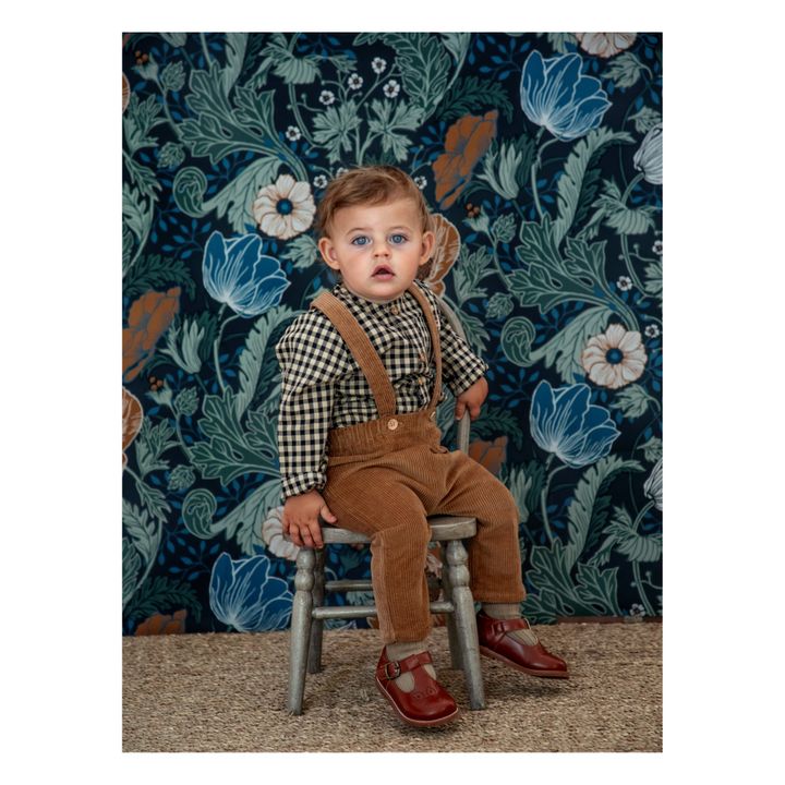 Gabriel Velvet Harem Pants with Suspenders | Camel- Product image n°1