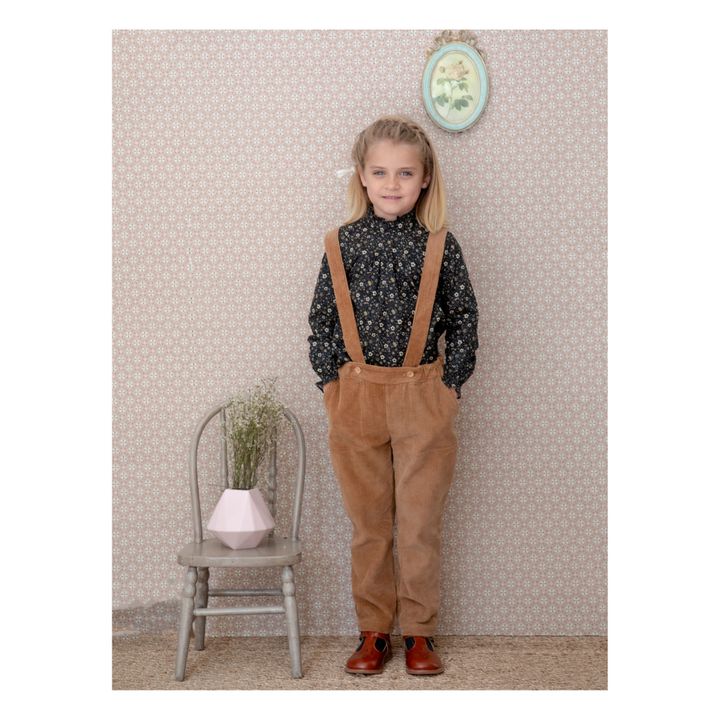 Gabriel Velvet Harem Pants with Suspenders | Camel- Product image n°4