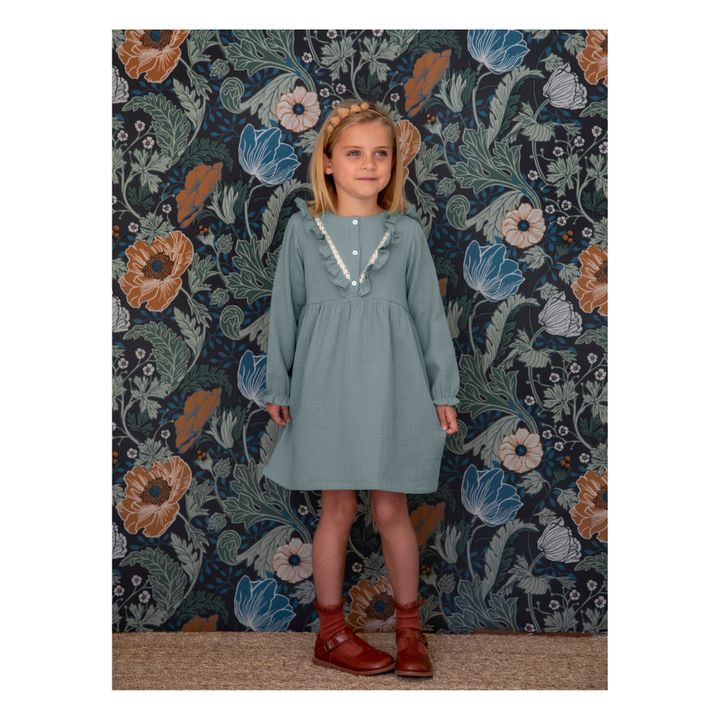 Altair Organic Cotton Muslin Dress | Graublau- Produktbild Nr. 2