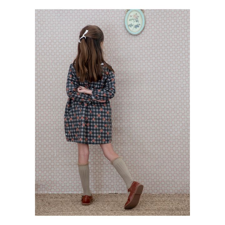 Fazo Checked Organic Cotton Dress | Grigio antracite- Immagine del prodotto n°4