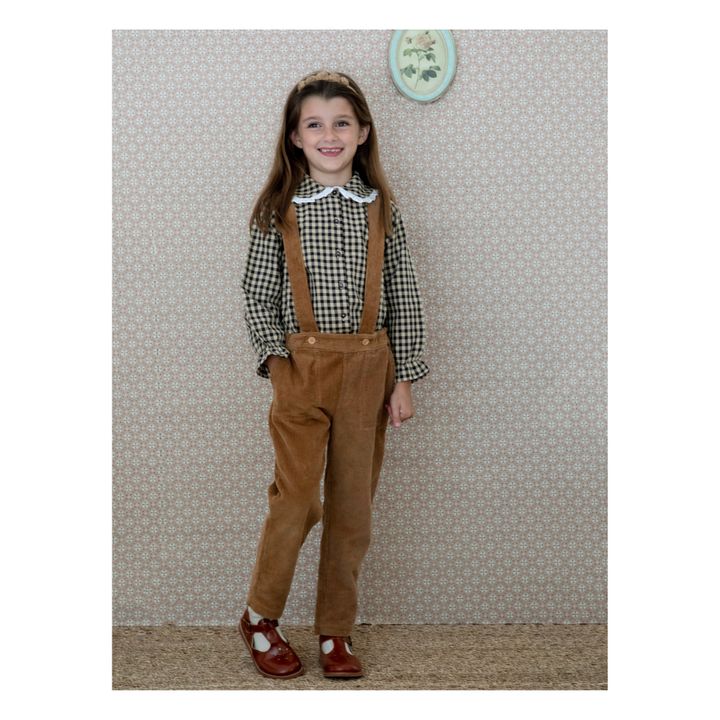 Judith Organic Cotton Checked Blouse | Beige- Immagine del prodotto n°2
