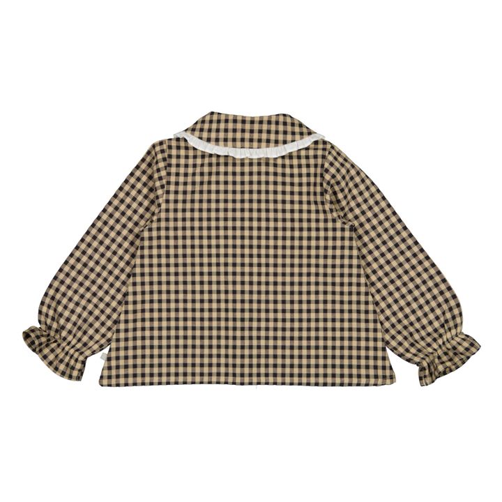 Judith Organic Cotton Checked Blouse | Beige- Immagine del prodotto n°3