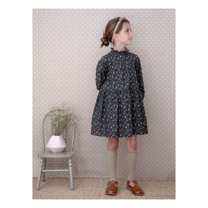 Elisabeth Organic Cotton Gauze Dress | Grigio antracite- Immagine del prodotto n°3