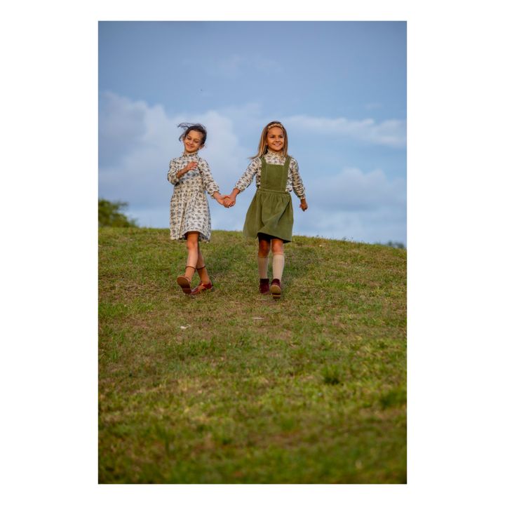 Margaret Floral Print Organic Cotton Muslin Blouse | Ecru- Immagine del prodotto n°2