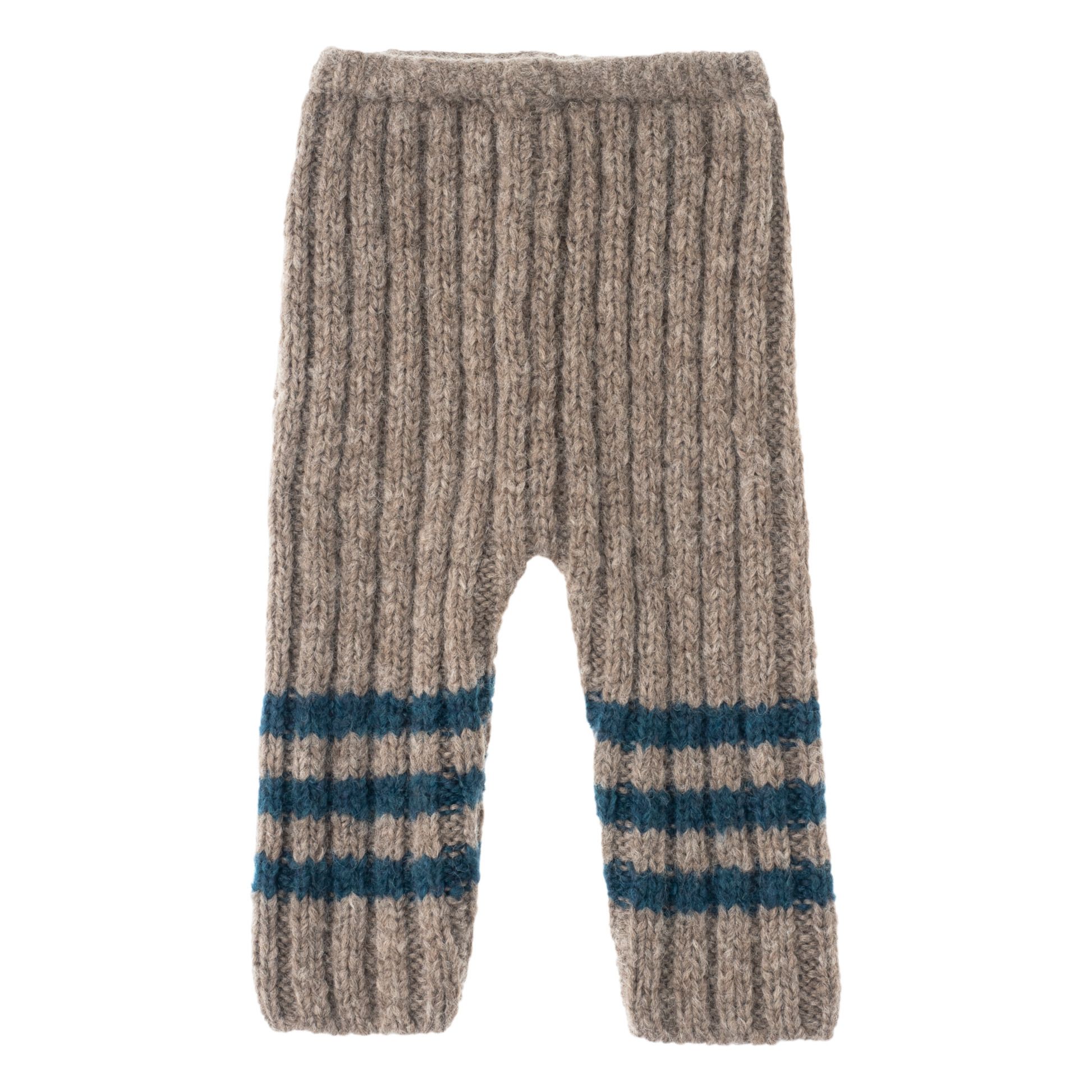 Ribbed Knitted Leggings | Taupe brown- Product image n°0