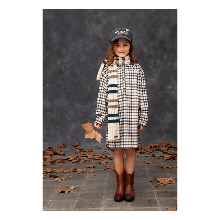 Robe à Carreaux | Beige- Image produit n°1