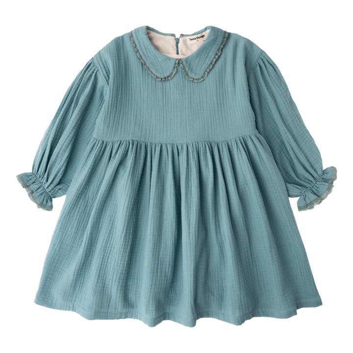 Frill Cuff Dress | Azul- Imagen del producto n°0