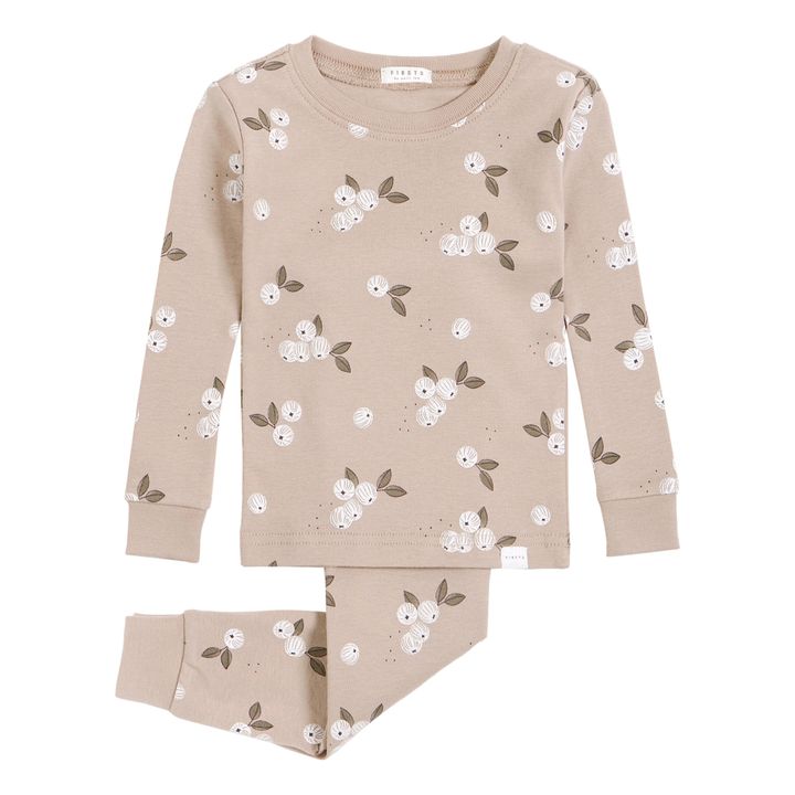 Redcurrant Two-Piece Pyjama | Beige- Product image n°0