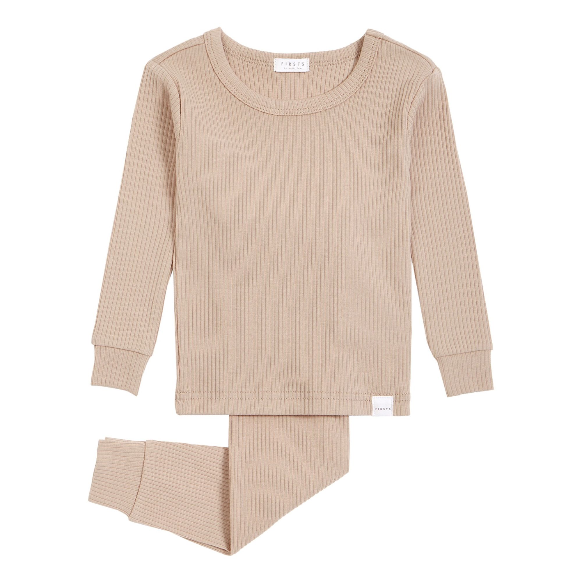 Solid Colour Two-Piece Pyjama | Beige- Imagen del producto n°0