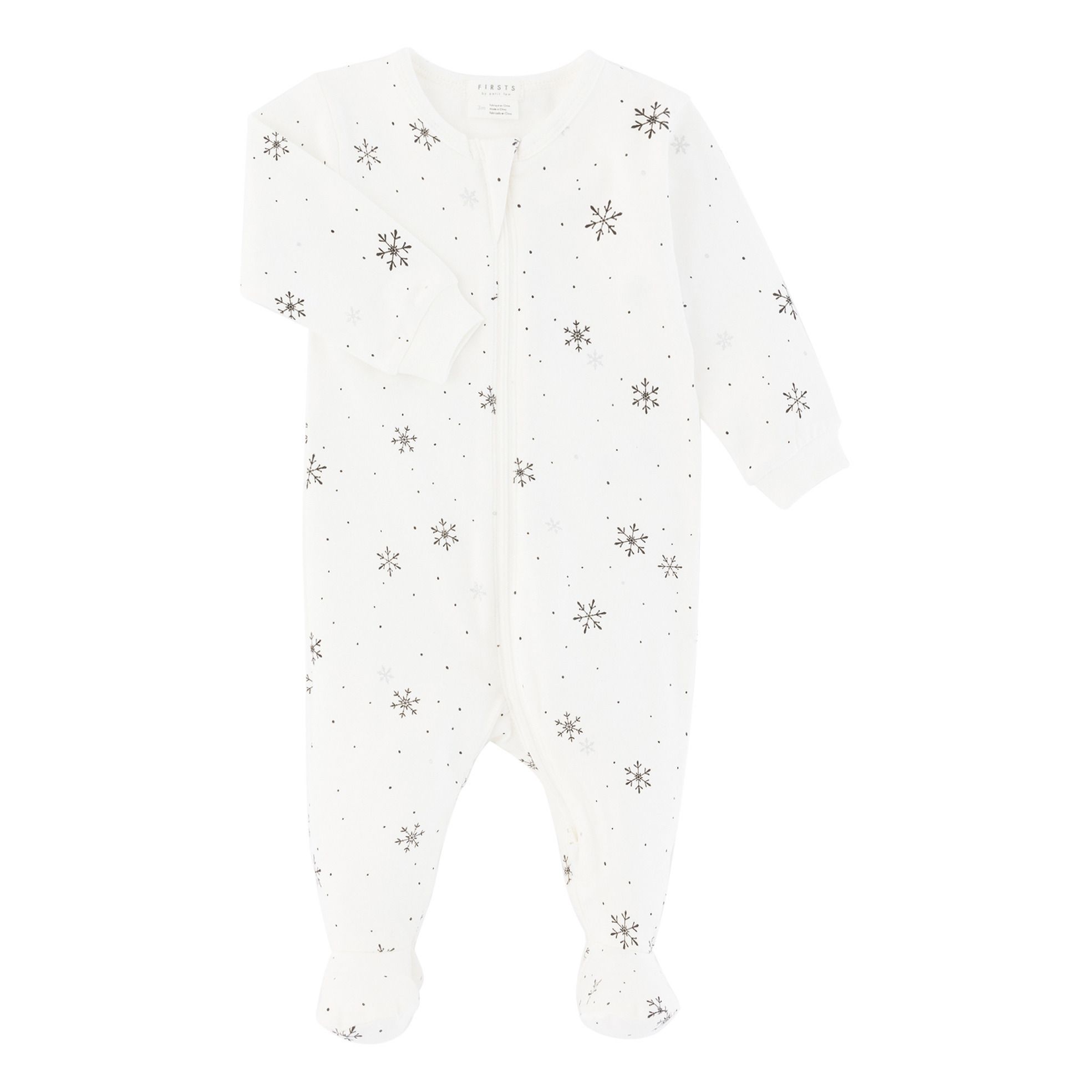 Snowflake One-Piece Pyjama | White- Product image n°0