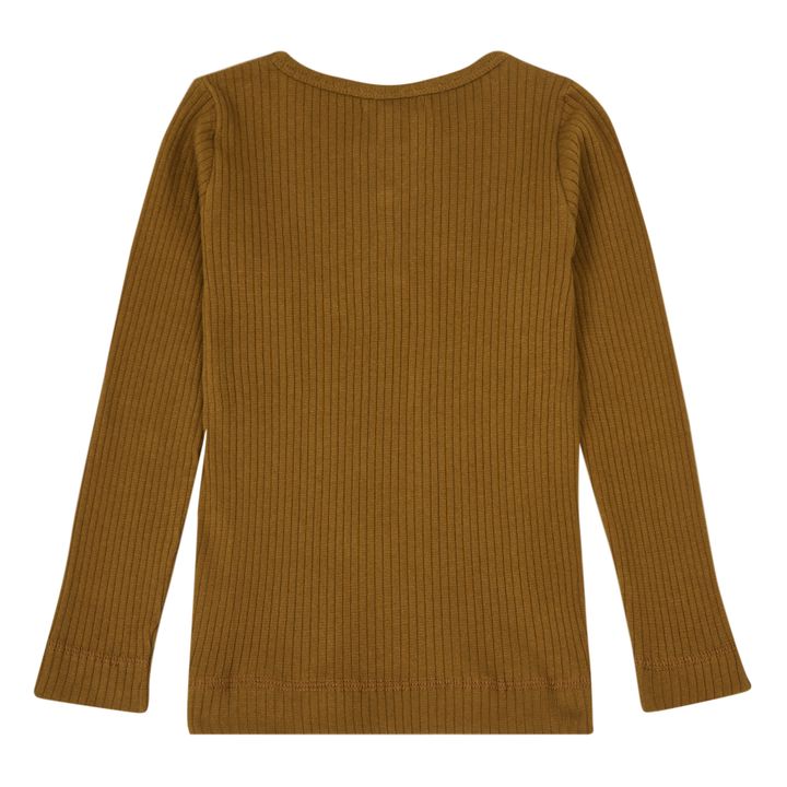 Organic Cotton Ribbed T-shirt Marrón- Imagen del producto n°4