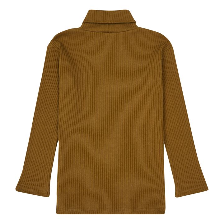 Organic Cotton Polo Neck Knit Jumper | Bronze- Produktbild Nr. 6