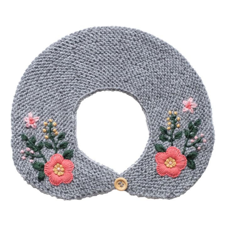 Removable Hand Embroidered Collar | Grigio chino chiaro- Immagine del prodotto n°0