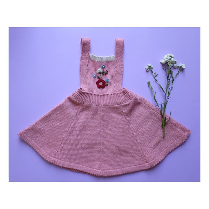 Hand Embroidered Knit Apron Dress | Rosa- Imagen del producto n°1