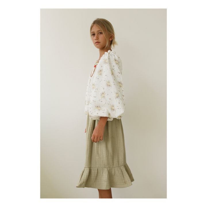 Louilian Floral Cotton Muslin Blouse | Ecru- Product image n°2