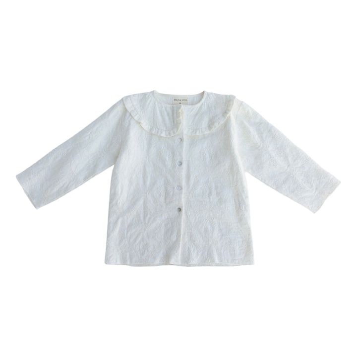 Salma Embroidered Linen Blouse | Ecru- Immagine del prodotto n°0