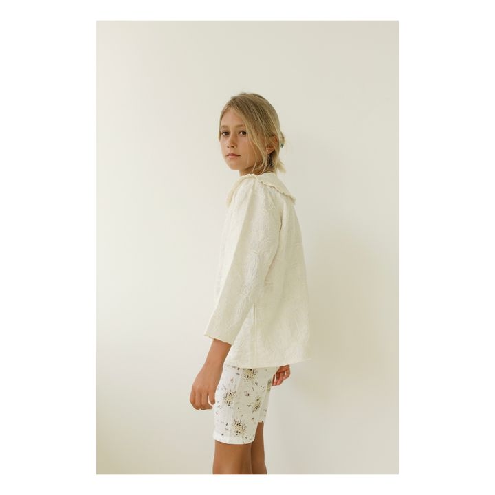 Salma Embroidered Linen Blouse | Ecru- Immagine del prodotto n°2