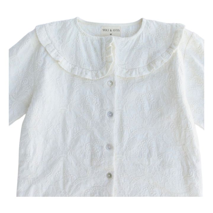 Salma Embroidered Linen Blouse | Ecru- Immagine del prodotto n°5