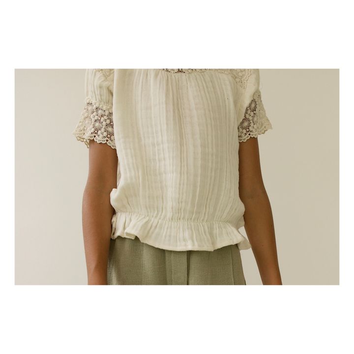Dana Organic Cotton Muslin Blouse | Ecru- Product image n°3
