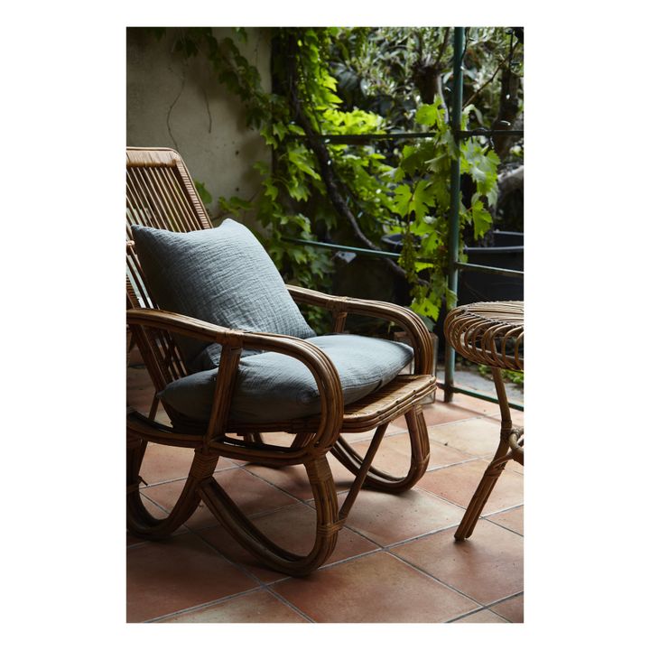 Cojín de piel de jacquard de algodón orgánico | Verde bosque- Imagen del producto n°1