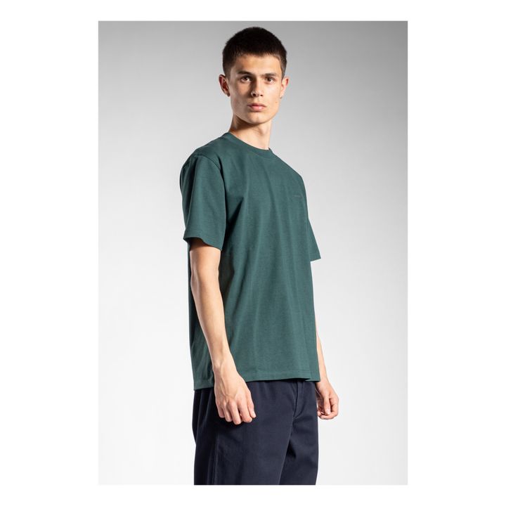 Johannes Heavy Logo SS Organic Cotton T-Shirt | Dark green- Product image n°3