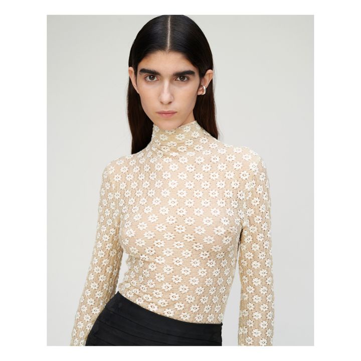 T-shirt Col Roulé Pien Crochet | Beige- Image produit n°2