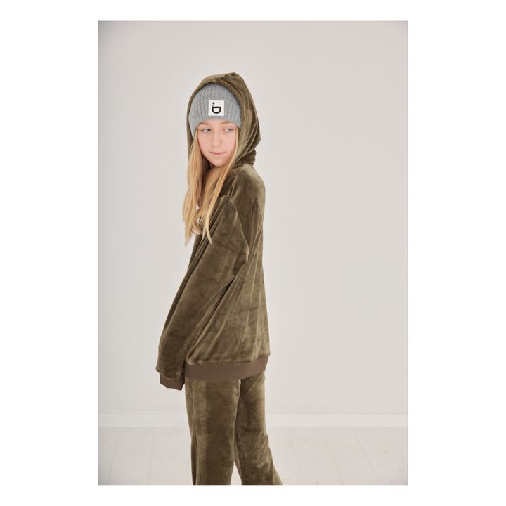 Frances Velour Hoodie | Verde Kaki- Imagen del producto n°3