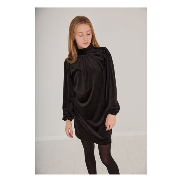 Francine Velour Dress | Negro- Imagen del producto n°1