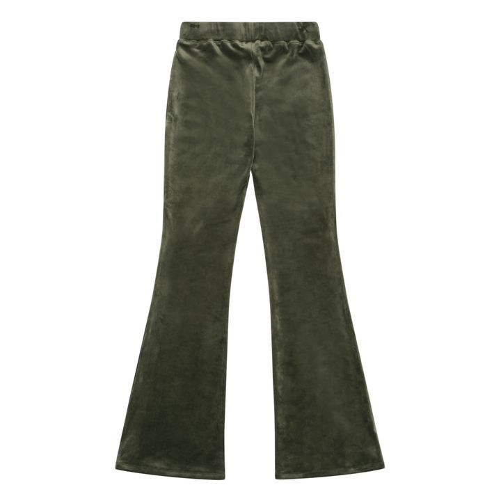 Jogger Flare Frances Velours | Vert kaki- Image produit n°3