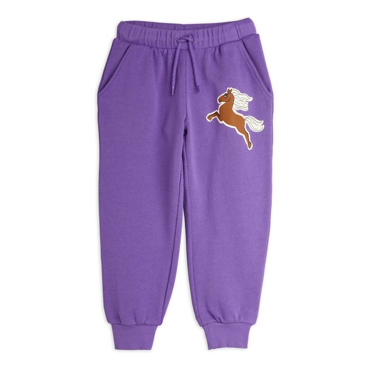 Jogger Imprimé Cheval Coton Bio Violet- Image produit n°0