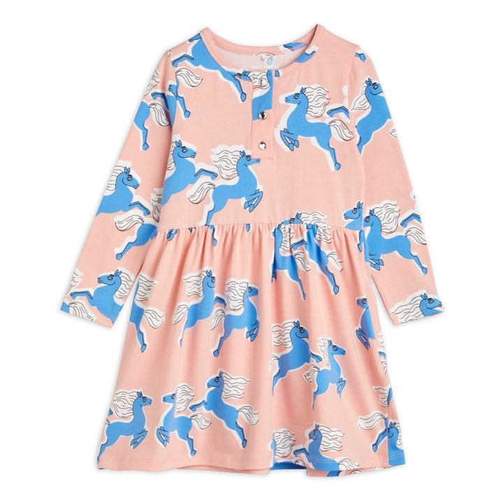 Robe Chevaux Coton Bio Rose- Image produit n°0