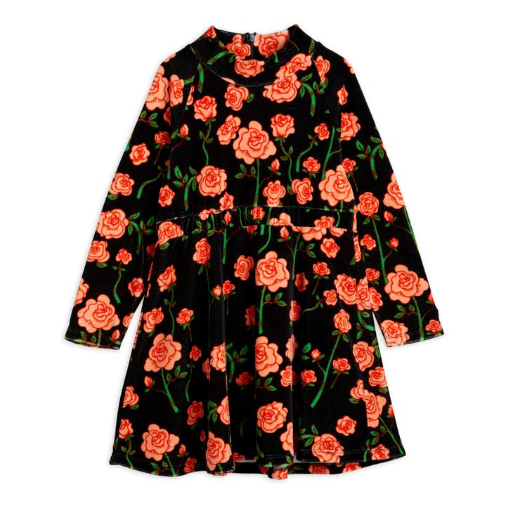 Organic Cotton Velour Dress Negro- Imagen del producto n°0