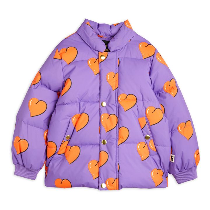 Recycled Polyester Heart Puffer Jacket Violeta- Imagen del producto n°1