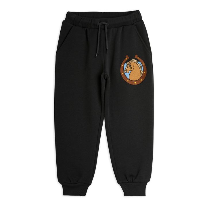 Jogger Cheval Coton Bio Noir- Image produit n°0