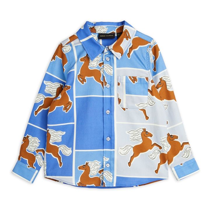 Organic Cotton Horse Shirt Azul- Imagen del producto n°0