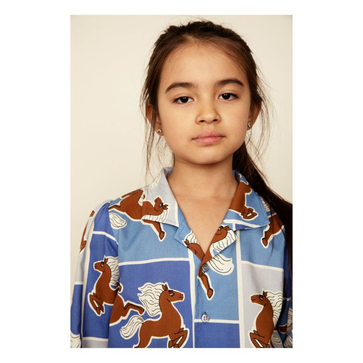 Organic Cotton Horse Shirt Azul- Imagen del producto n°2