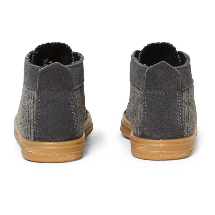 Velour Velcro Sneakers | Gris Antracita- Imagen del producto n°2