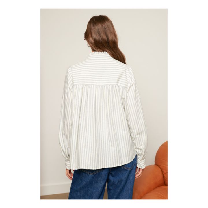 Albane Cotton and Linen Blouse Crudo- Imagen del producto n°4