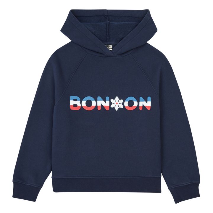 Organic Cotton Snowflake Hoodie | Azul Marino- Imagen del producto n°0