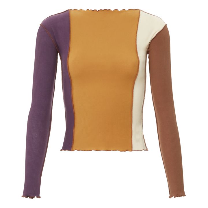 T-shirt Côtelé Ponere Coton Bio | Violet- Image produit n°0