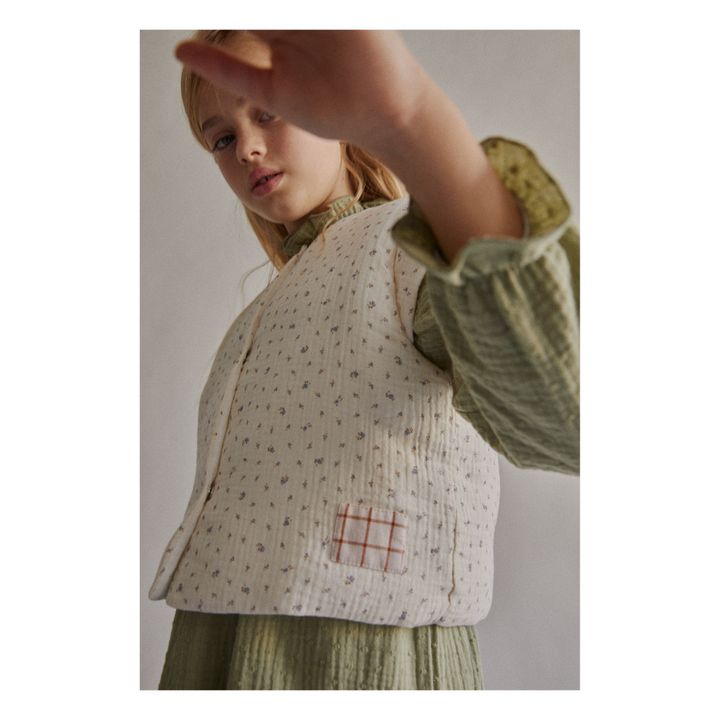 Veste Sans Manche Coton Bio Lia | Ecru- Image produit n°3