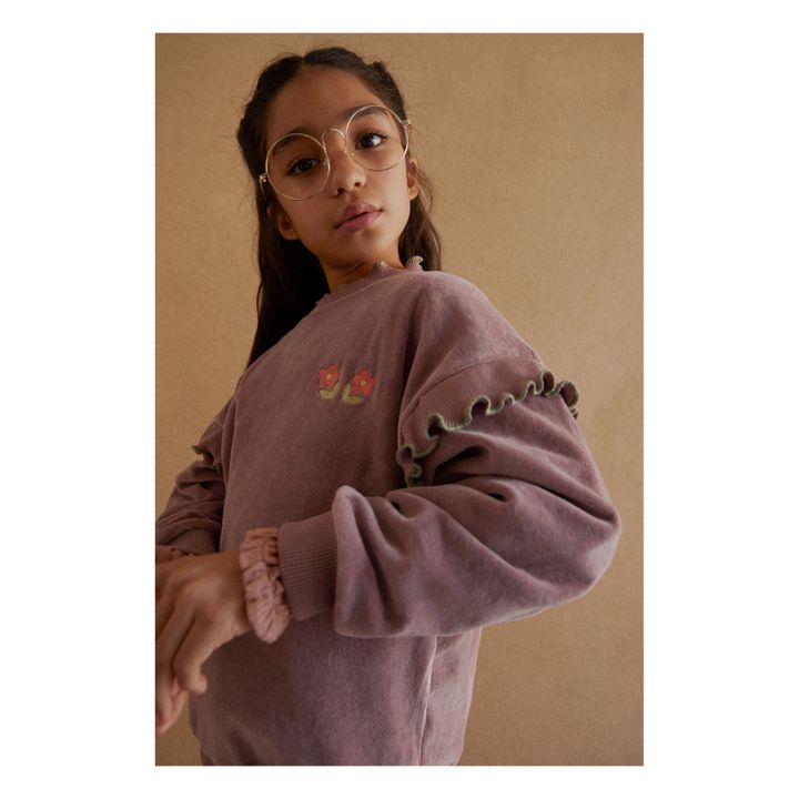 Sudadera de terciopelo de algodón orgánico | Malva- Imagen del producto n°1