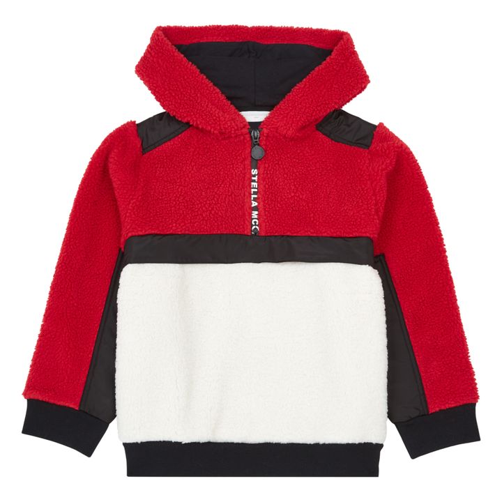 Sweatshirt mit halbem Reißverschluss aus Fleece und recyceltem Polyester | Rot- Produktbild Nr. 0