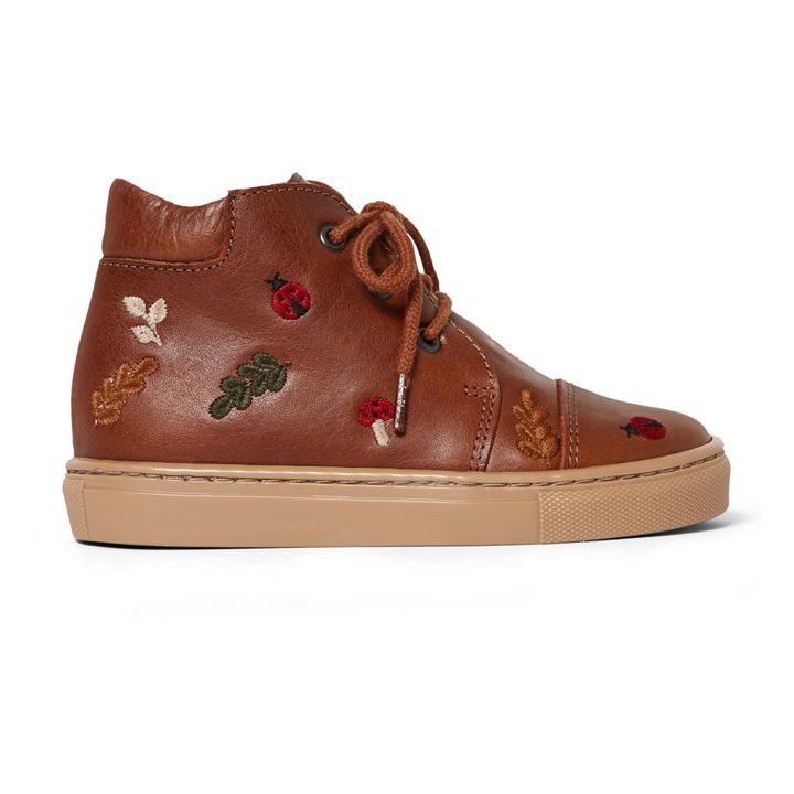 Embroidered High-Top Sneakers - Uniqua Capsule Collection | Marrón- Imagen del producto n°0