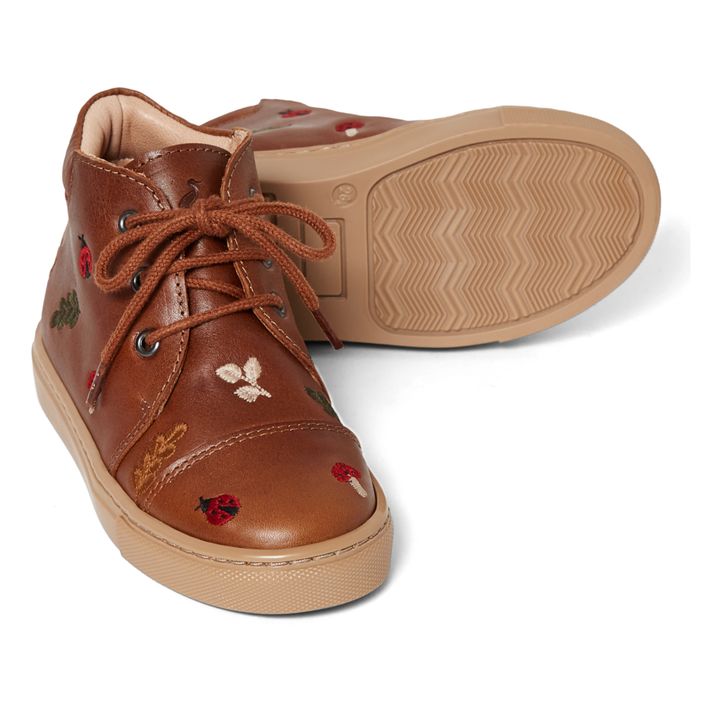 Embroidered High-Top Sneakers - Uniqua Capsule Collection | Marrón- Imagen del producto n°4