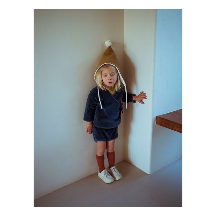 Cardigan Eponge Coton Bio | Bleu- Image produit n°2
