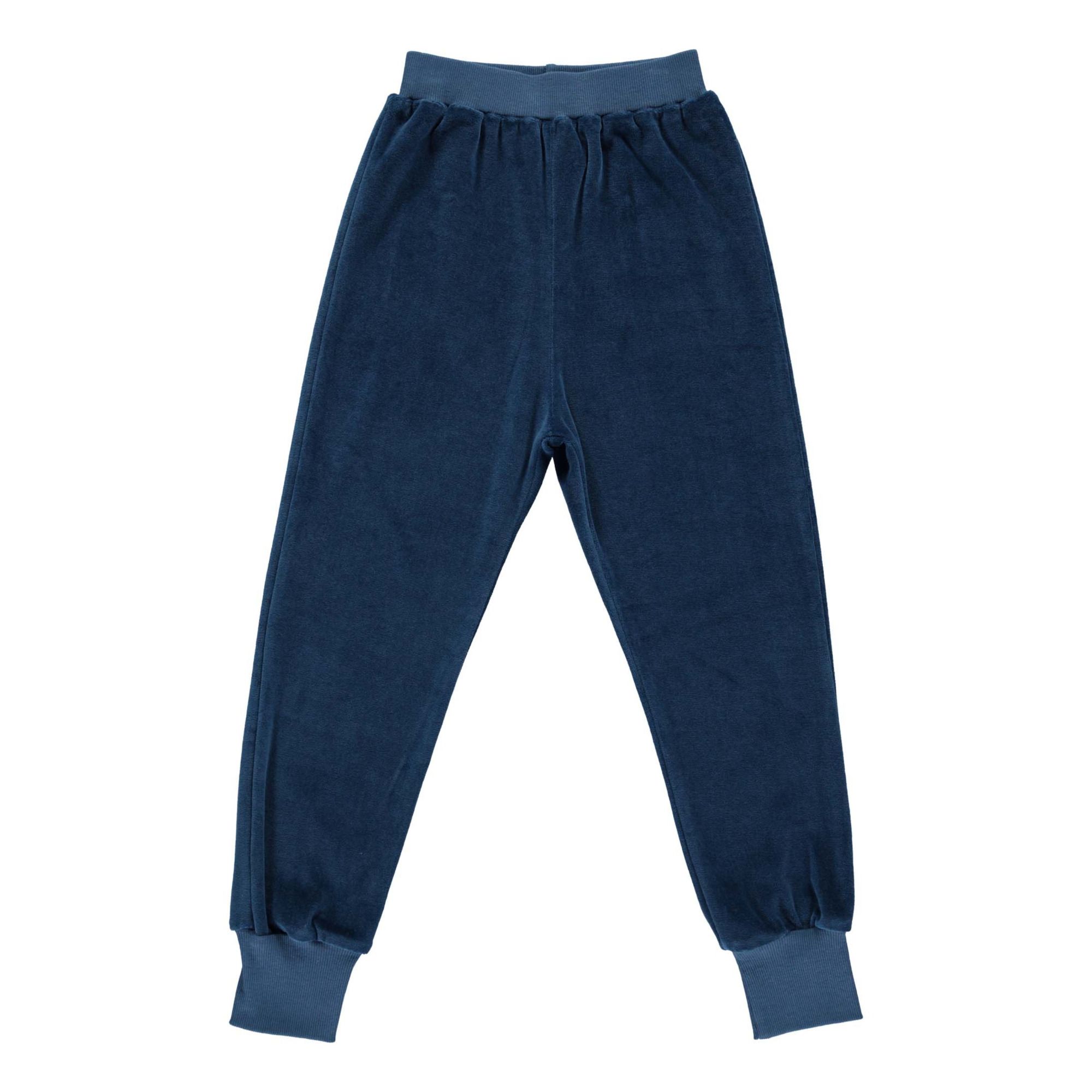 Organic Cotton Terry Cloth Joggers | Blue- Product image n°0