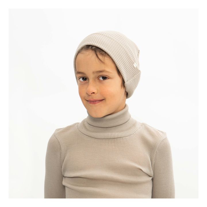 Pull Col Roulé Mérinos Côtelé Alf | Sauge- Image produit n°2