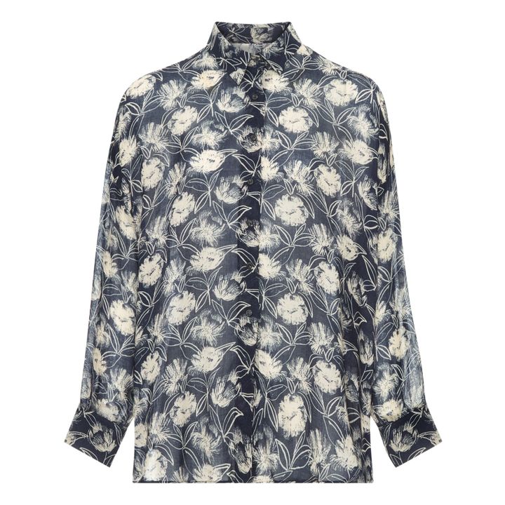 Macha Flower Oversize Shirt | Navy- Produktbild Nr. 0