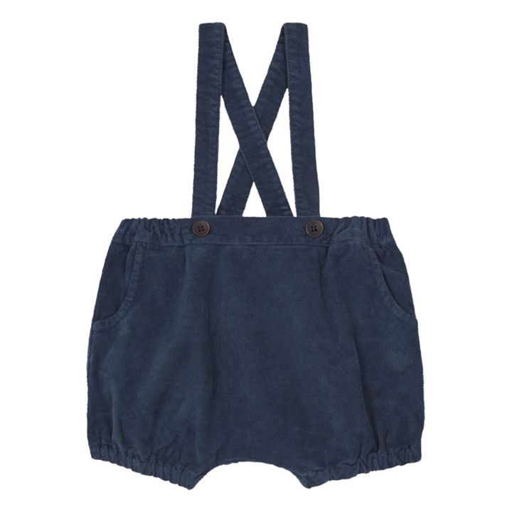 Corduroy Bloomers with Suspenders | Navy blue- Product image n°0